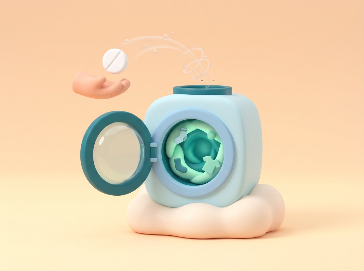 Throw An Aspirin Into The Washing Machine. The Effect Is Perfect!